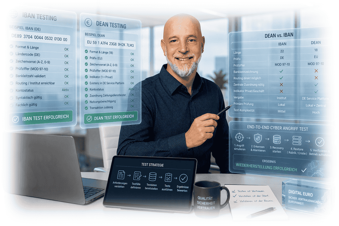 IBAN getestet, DEAN verstanden? Warum der digitale Euro neue Teststrategien erfordert