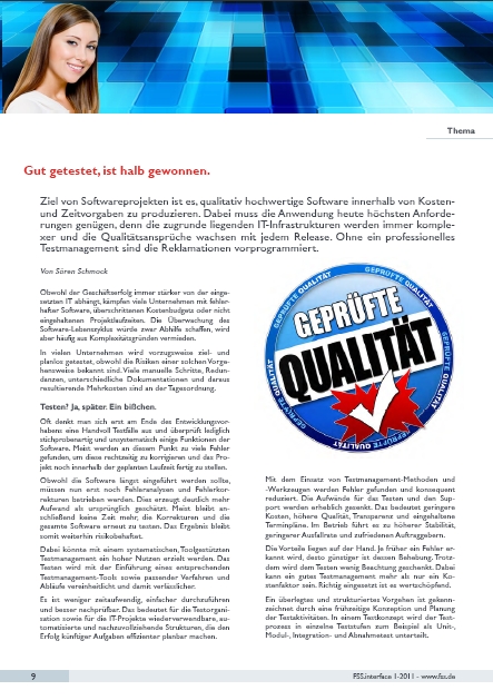 FSS.interface 01/2011 - Gut getestet ist halb gewonnen